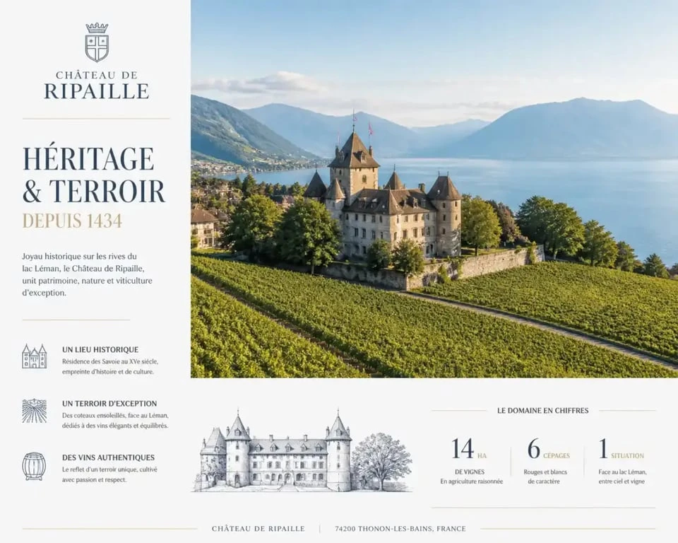 Château de Ripaille, patrimoine et œnotourisme en Haute-Savoie.