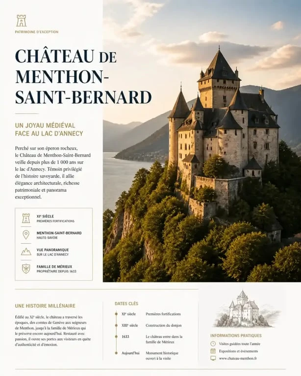 Château de Menthon-Saint-Bernard, un des plus beaux châteaux de Haute-Savoie.