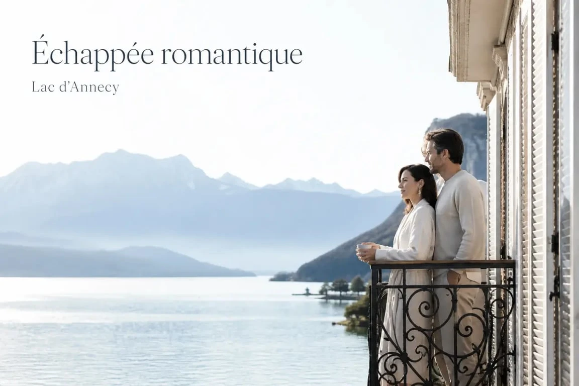 Week end en amoureux haute savoie au bord du lac d’Annecy avec vue sur les Alpes