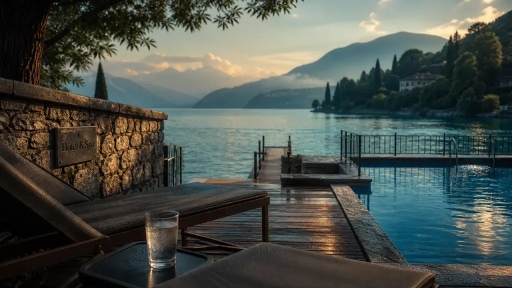Hotel Annecy bord du lac avec piscine, terrasse au bord du lac