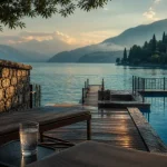 Hotel Annecy bord du lac avec piscine, terrasse au bord du lac