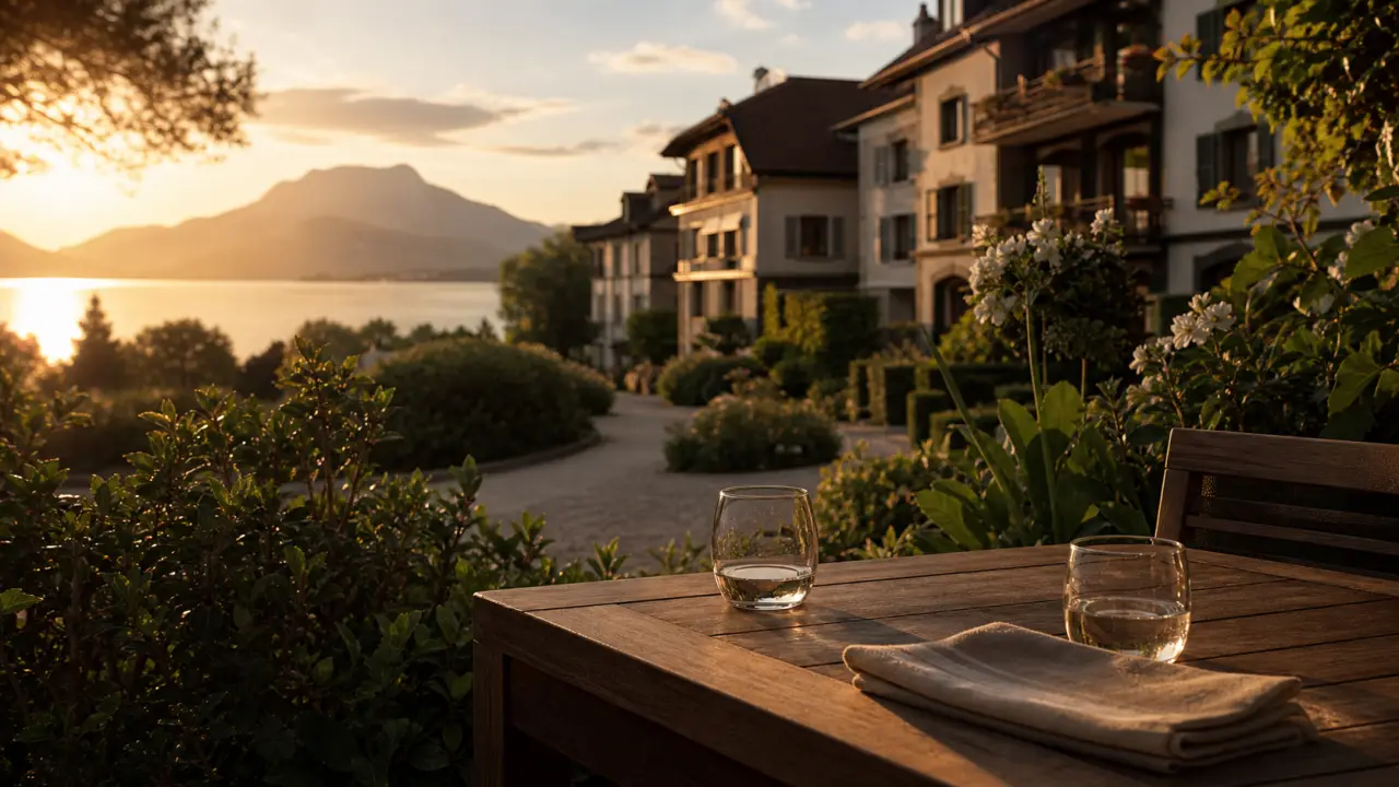 Le pré du lac annecy : vue sur le lac à 400 m, terrasse et spa