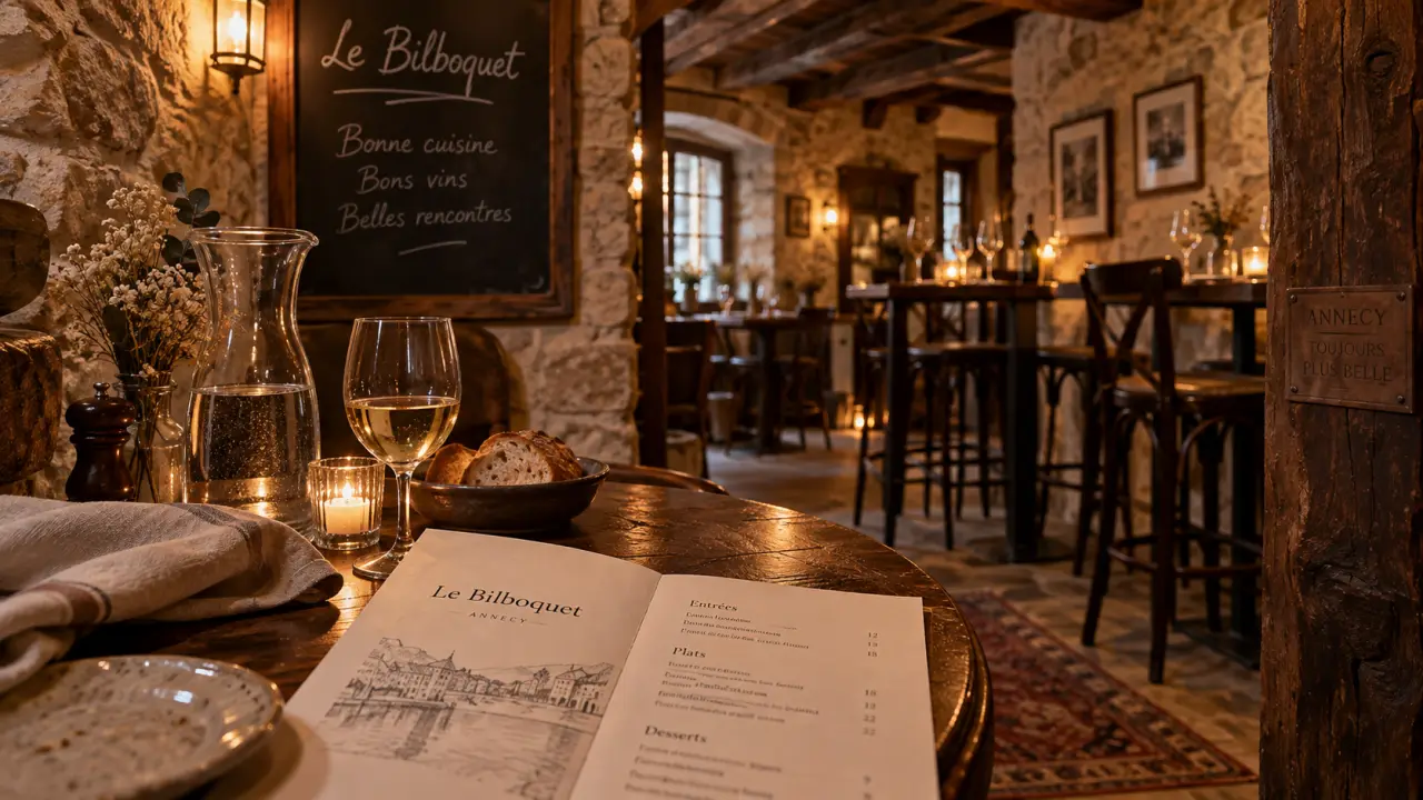 bilboquet restaurant annecy : menu historique à 23 € en salle en pierre