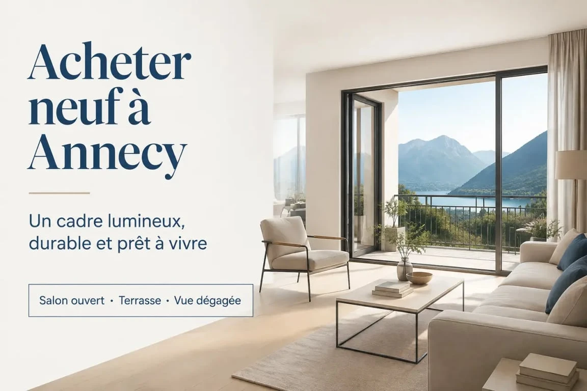 Passage de Flore Annecy, intérieur lumineux avec balcon pour se projeter dans un appartement neuf