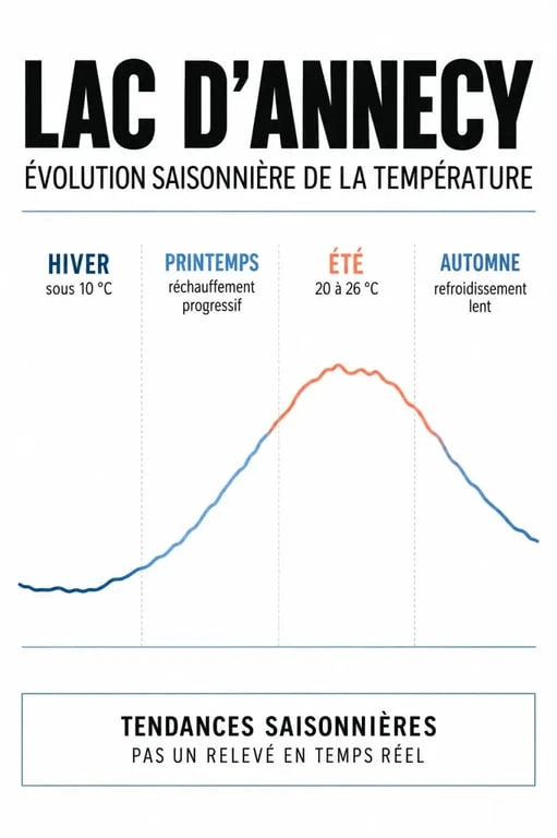 Température lac Annecy selon les saisons, de l'hiver à l'été