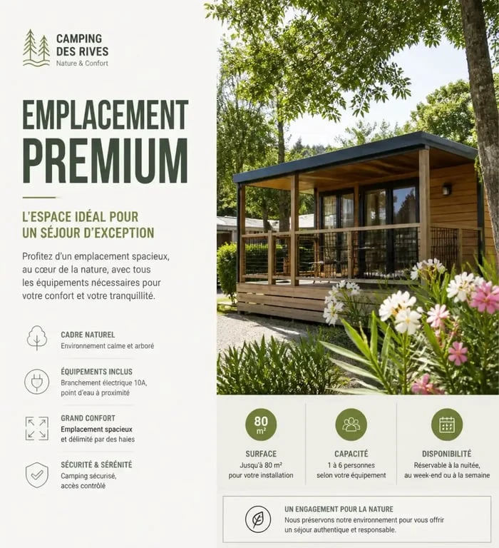 Hébergements et emplacements au Camping La Ferme