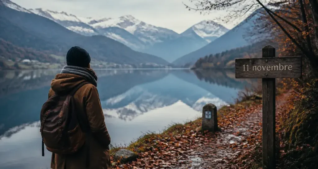 Que faire le 11 novembre en haute savoie : stèle et randonnée d’automne au bord du lac
