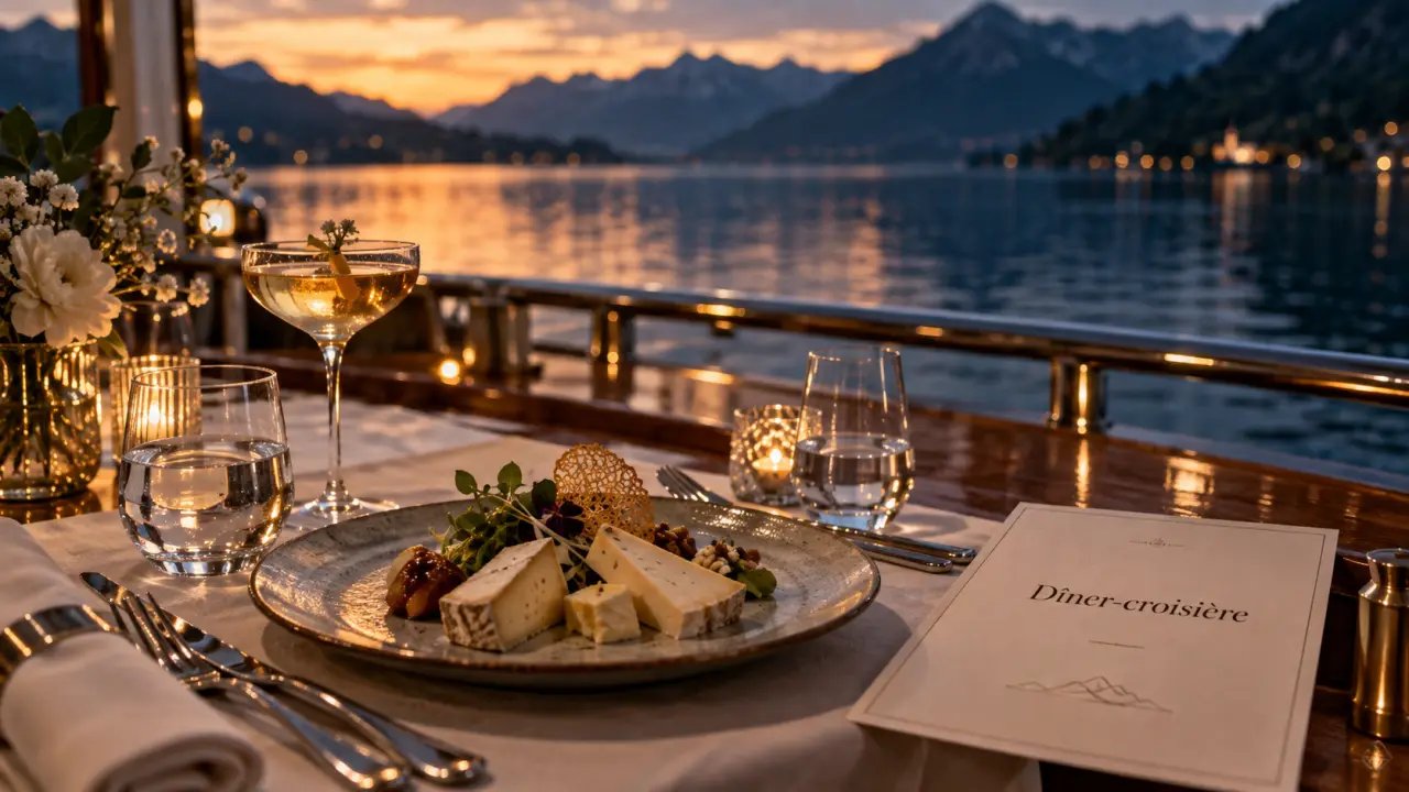 Restaurant bateau Annecy : table dressée sur le bateau au lac