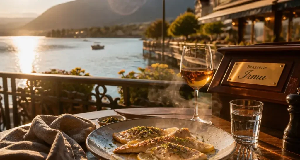 Restaurant Irma Annecy : perche au beurre noisette au bord du lac