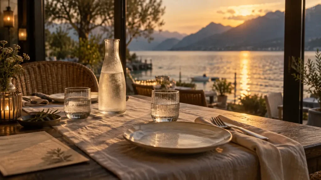 Restaurant la boussole annecy à Sévrier, terrasse au bord du lac