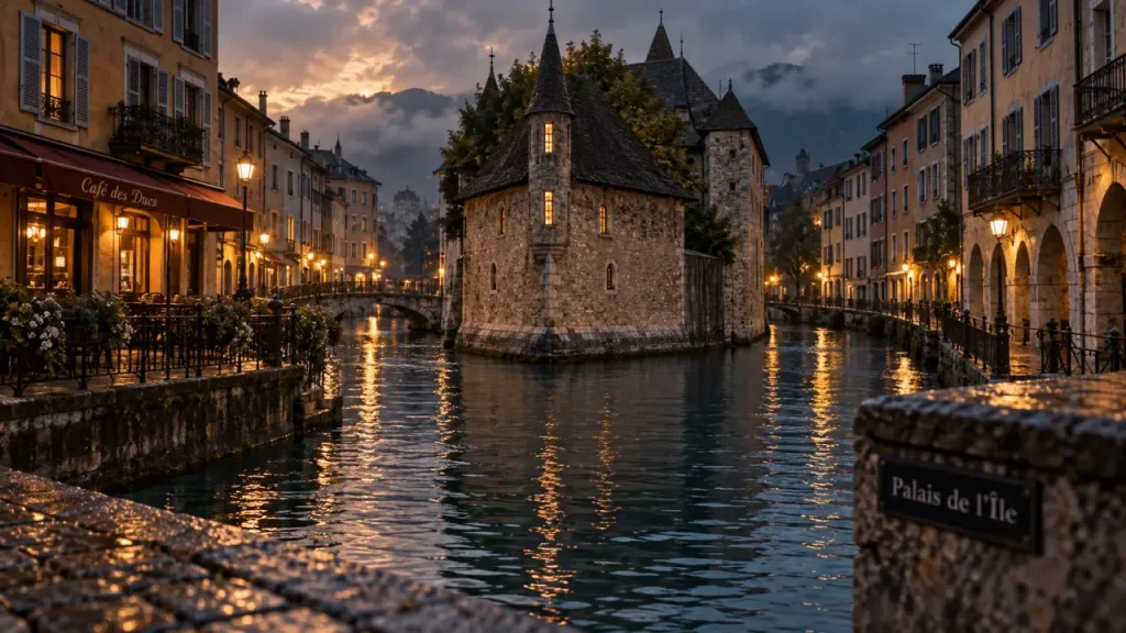 Vieille ville Annecy, Palais de l’Île sur le canal du Thiou